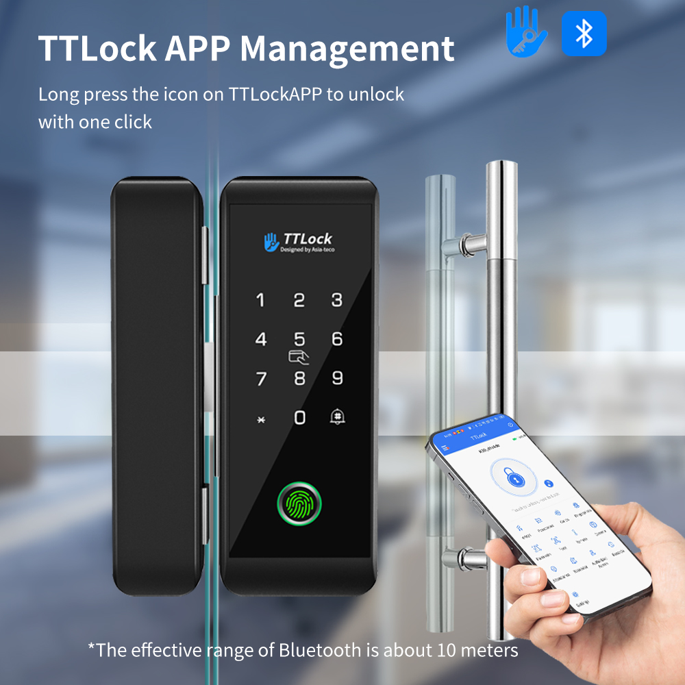 Glass Door Hinge - TTLOCK serrure en verre intelligente reconnaissance