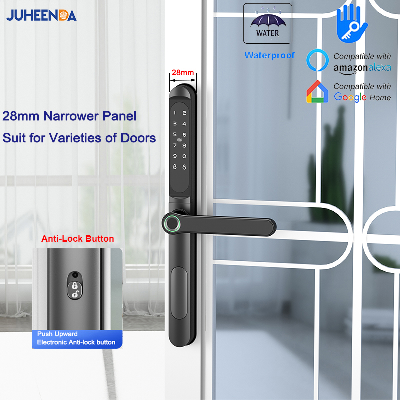 Glass Door Hinge - TTLock-Serrure de Porte Intelligente en Aluminium,